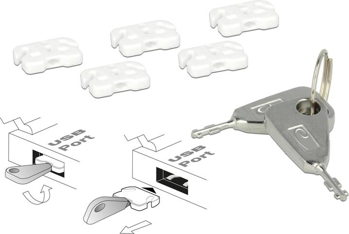 Actual product image Delock USB Port Locker 5 pieces incl. key
