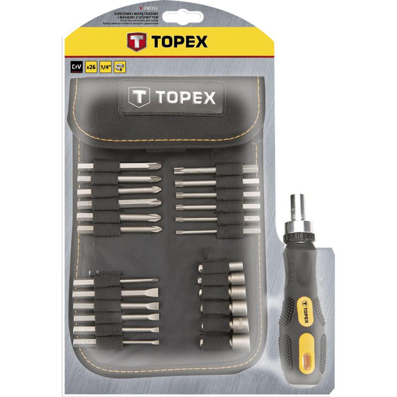 Thumbnail - Topex, Schraubenzieher, Schraubendreher-Bits und -Stecknüsse mit Griff 26-tlg. 39D352 (Pin-torx)