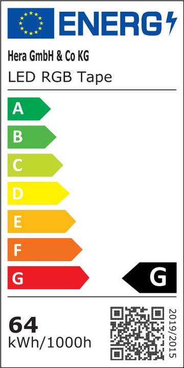 Energy Label Hera Flexible LED strips (RGB, 500 cm)