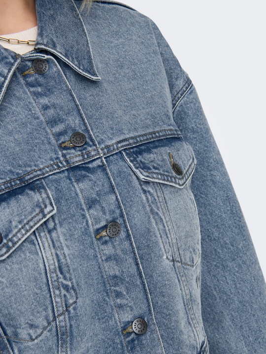 Produktbild Only Fly-Away Kragen Tief angesetzte Schulter Jacke Jeansjacke (L)