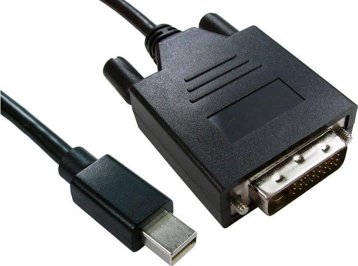Actual product image RS PRO DisplayPort cable A plug DP (DisplayPort) Mini B DVI-D Dual Link - plug, 1m 4K max. PVC (1 m)