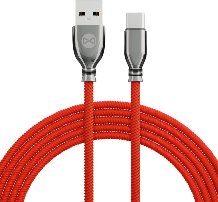 Image du produit Forever Câble tornade USB - USB-C 1,0 m 3A rouge (1 m, 60 W)