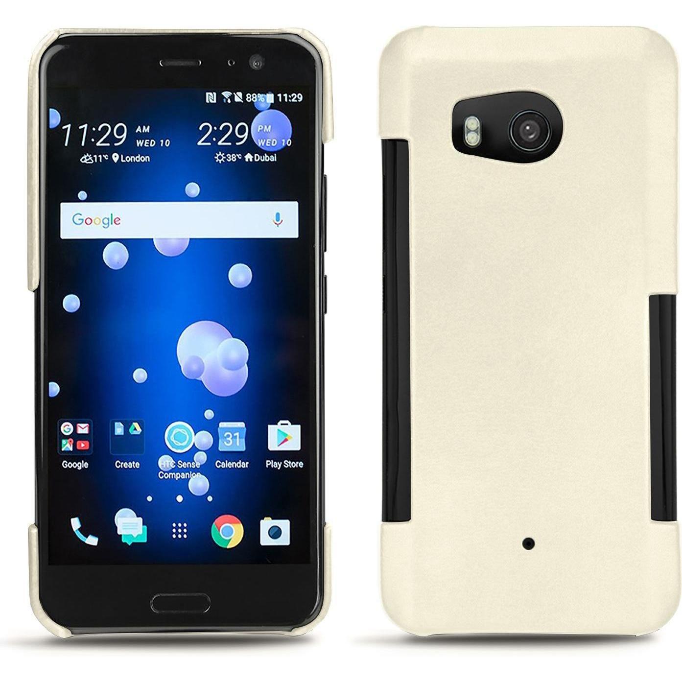 Thumbnail - Noreve Lederschutzhülle (HTC U11), Smartphone Hülle, Weiss