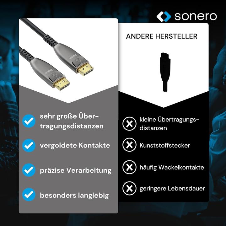 Produktbild Purelink sonero DisplayPort 8K Glasfaser Extender Kabel - 20m (20 m)