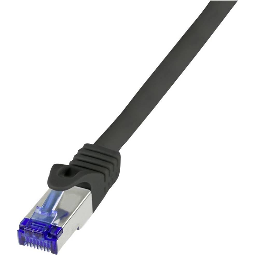 LogiLink Patchkabel Ultraflex, Kat.6A, S/FTP, 15 m, schwarz mitCat.7 Rohkabel, extra flexibles & weiches Kabe (S/FTP, CA...