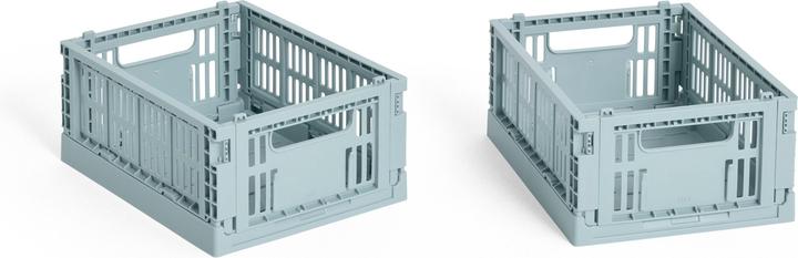 HAY - Colour Crate Mini Storage Crate (Dusty Blue) - Set of 2 (8 x 13 x 17 cm)