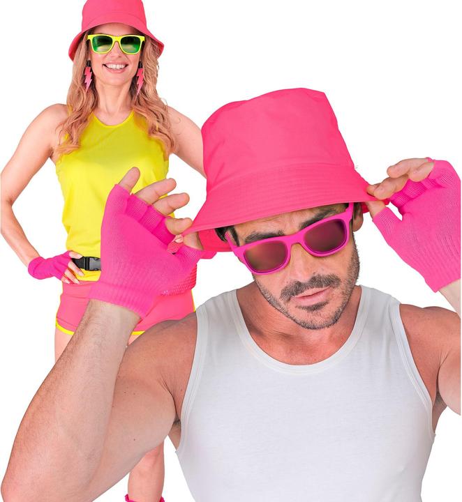 Produktbild Widmann Neon pinke Fingerlose Woll Handschuhe