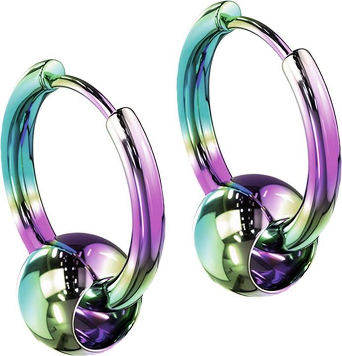 Image du produit Star Piercing Boucles d'oreilles pendentif coloré boule (sans laiton, Acier chirurgical 316L)