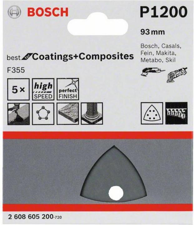 Produktbild Bosch Professional Zubehör PRO F355 Schleifblatt, 93 mm, G1200 (1200)