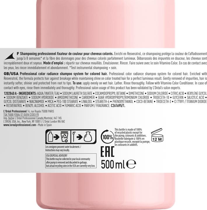 Produktbild L'Oréal Professionnel Serie Expert Vitamino Color (500 ml, Flüssiges Shampoo)