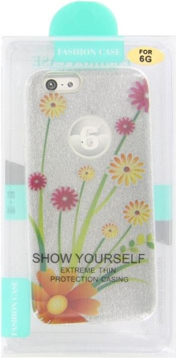 Actual product image OEM Silicone Case iPhone 6 with Glitter Flower Pattern (Apple iPhone 6)