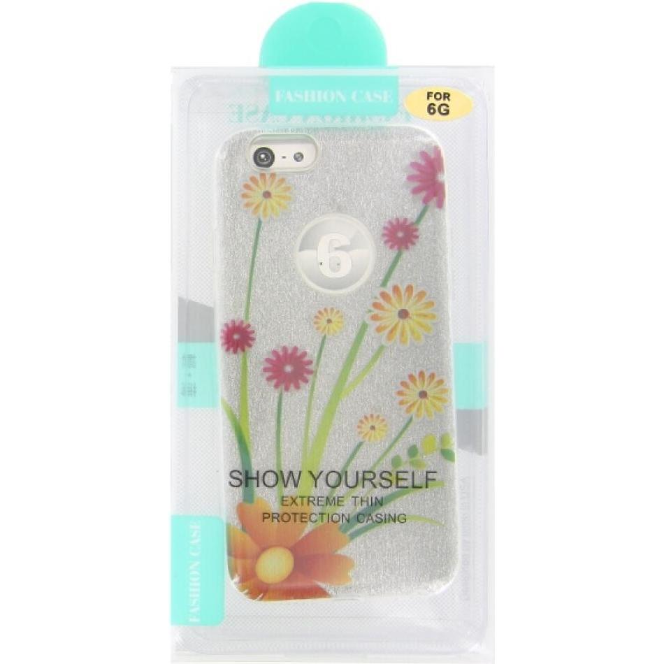 Thumbnail - OEM Silikonhülle iPhone 6 mit Glitzer-Blumenmuster (Apple iPhone 6), Smartphone Hülle