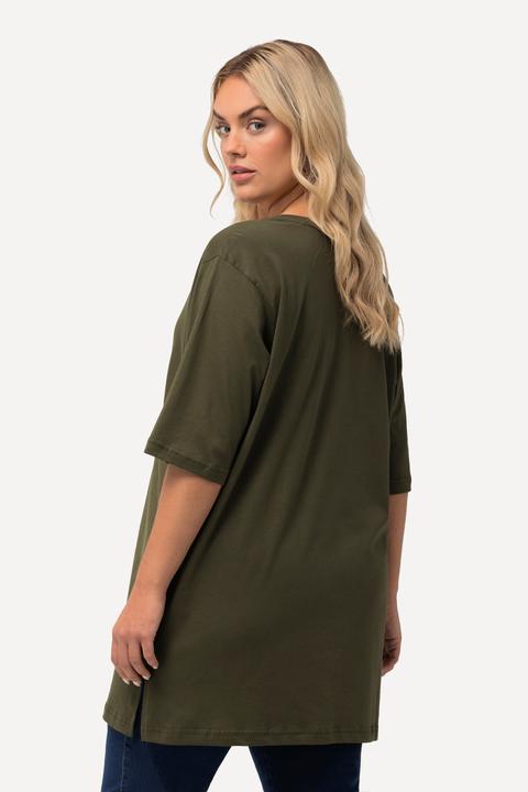 Actual product image Ulla Popken Basic V-Neck Relaxed Fit Short Sleeve Tee (58, 60)