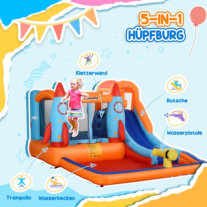 Immagine prodotto Outsunny Castello gonfiabile con piscina e scivolo