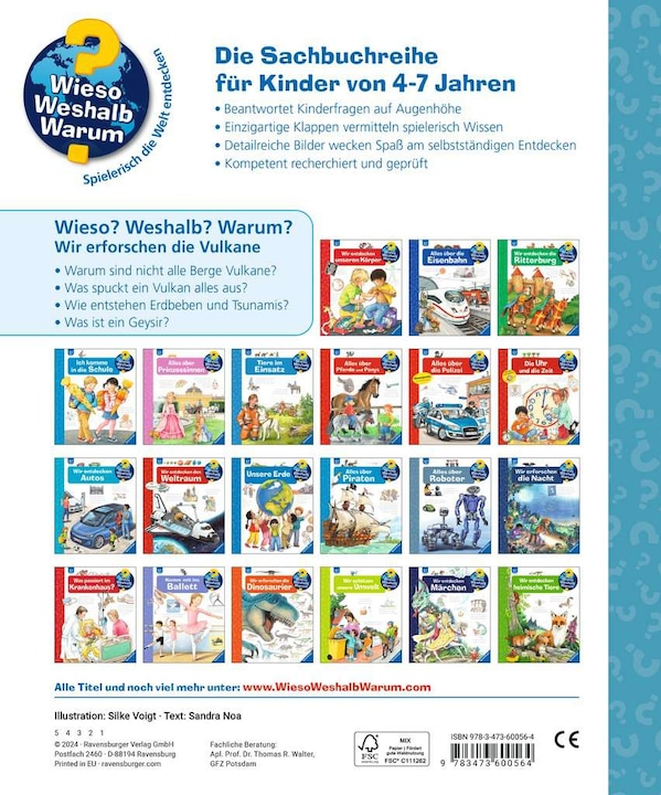 Produktbild Ravensburger Wieso? Weshalb? Warum?, Band 4: Wir erforschen die Vulkane (Deutsch, Sandra Noa, Silke Voigt, 2024)
