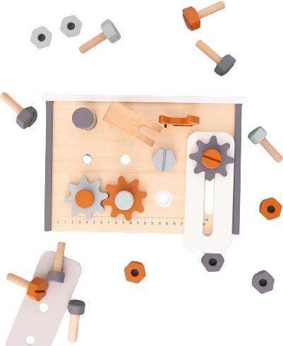 Activity Board Établi en bois, caisse à outils avec prénom, jouet en bois garçon, cadeau de baptême garçon