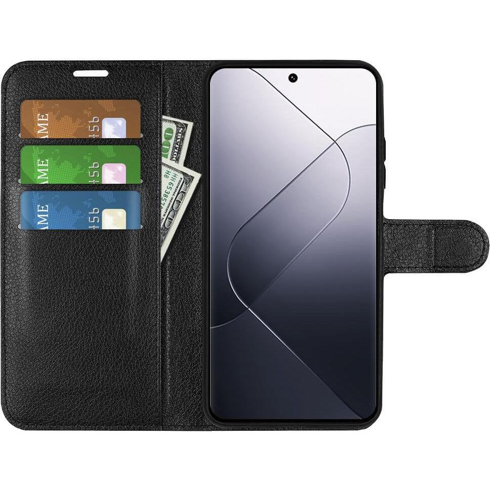 Thumbnail - Cover-Discount Xiaomi 14 - Leder Etui Hülle schwarz (Xiaomi 14), Smartphone Hülle, Schwarz