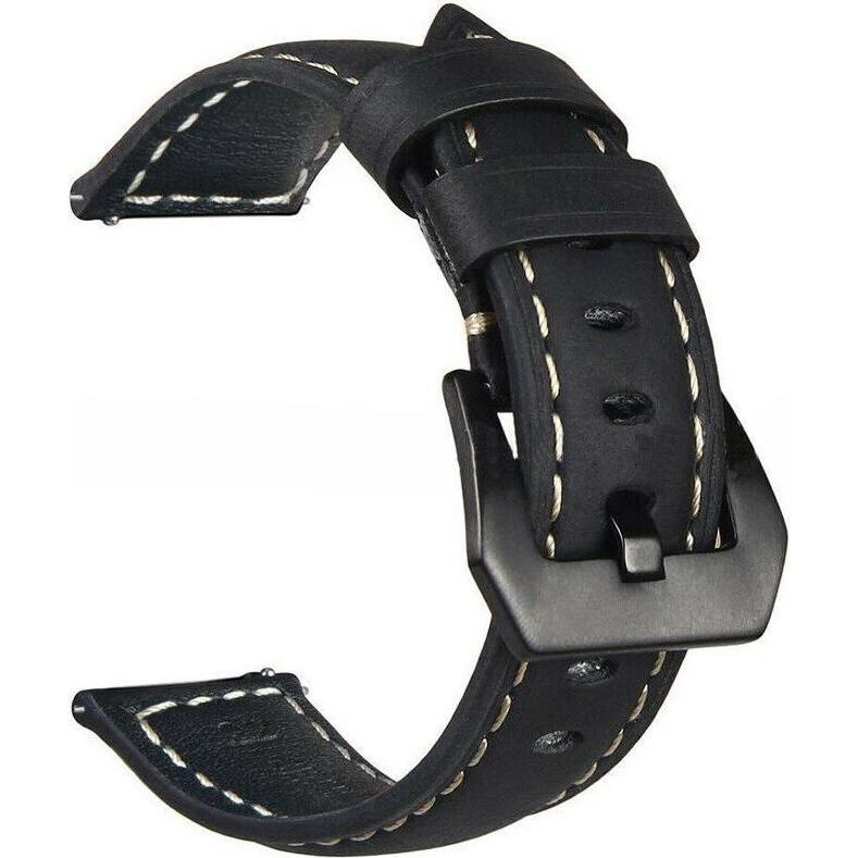 Thumbnail - Strap-it Lederarmband (20 mm, Leder), Uhrenarmband, Schwarz