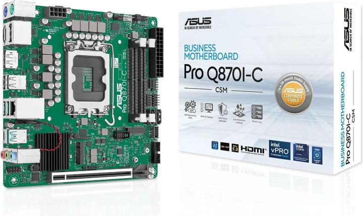 Produktbild ASUS MB PRO Q870I-C-CSM (LGA 1851, Intel Q870, Mini-ITX)