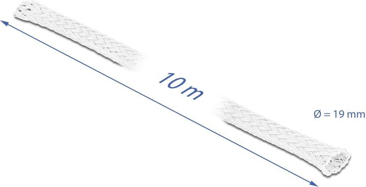 Image du produit Delock Gaine tressée extensible 10 m x 19 mm blanc (Gaines pour câbles, 1000 cm)