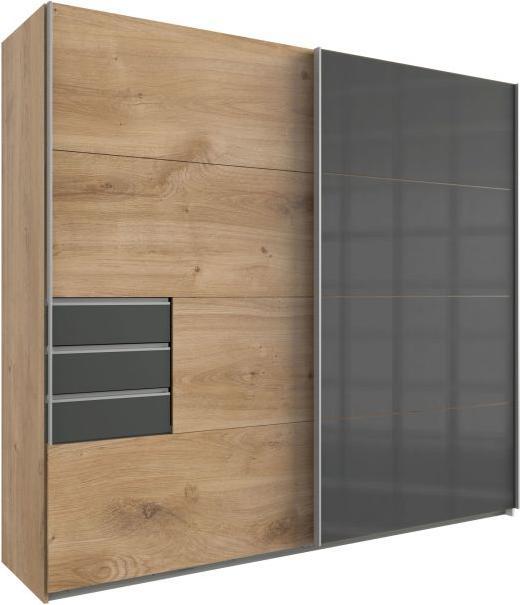 Cassetti in grafite, Riproduzione in legno di quercia, Vetro frontale continuo grigio
