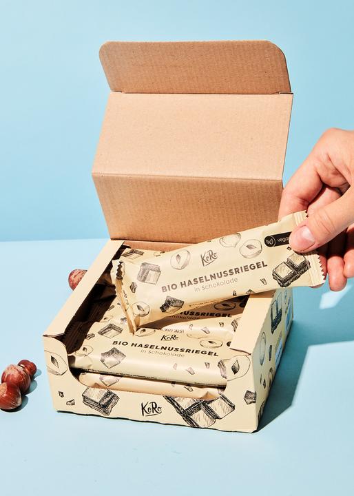 Image du produit KoRo Barre aux noisettes bio enrobée de chocolat (Noisette, 12 pcs, 600 g)