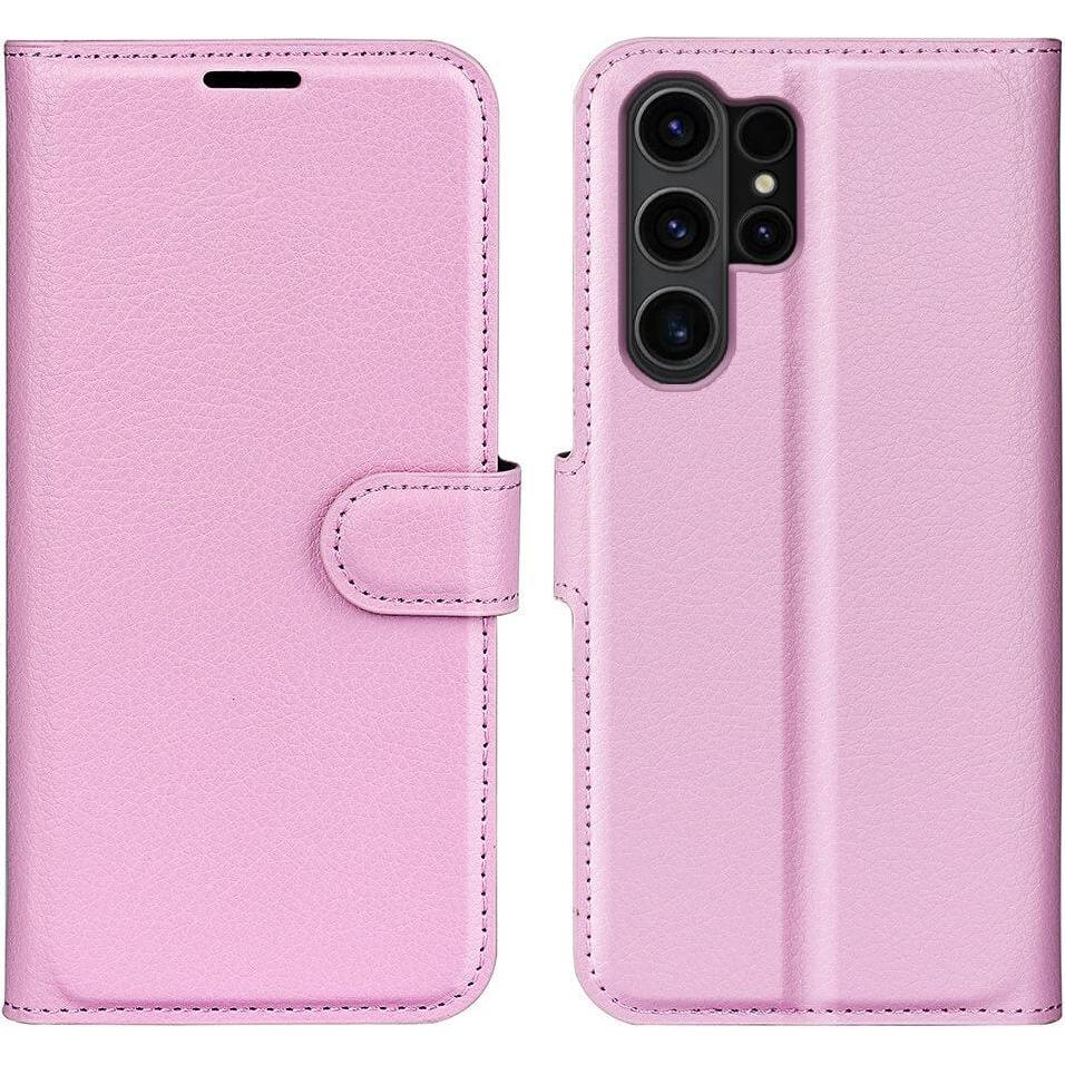 Cover-Discount Leder Etui Hülle rosa (Samsung Galaxy S24 Ultra), Smartphone Hülle, Rosa