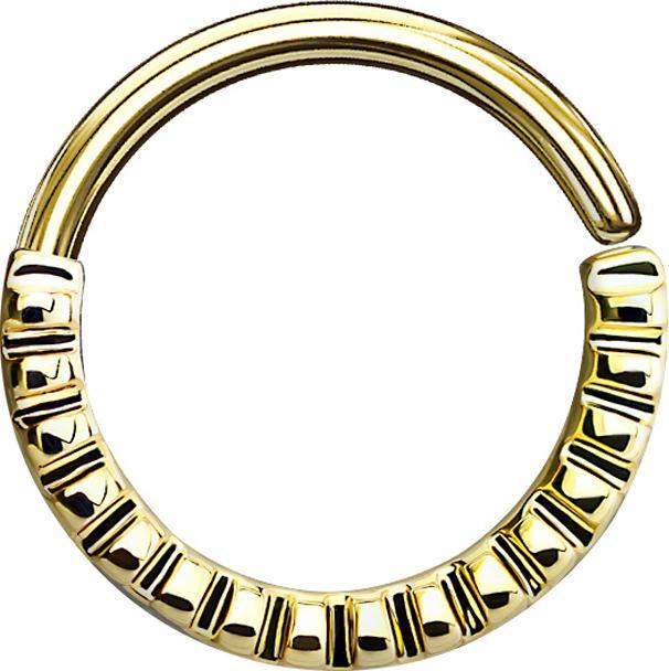 Produktbild Star Piercing Septum Ring gerillt 14k vergoldet (Messing)