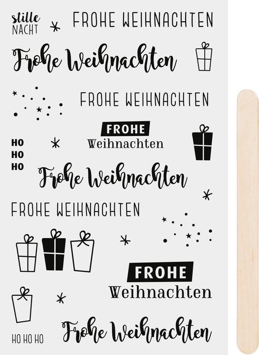 Heyda Rubbel-Sticker "Frohe Weihnachten", schwarz (22 Sticker)