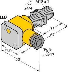 Produktbild Turck TURC BI5-EG18SK-Y1X Induktiver Sensor KEMA 02 ATEX 1090X (Sensor)