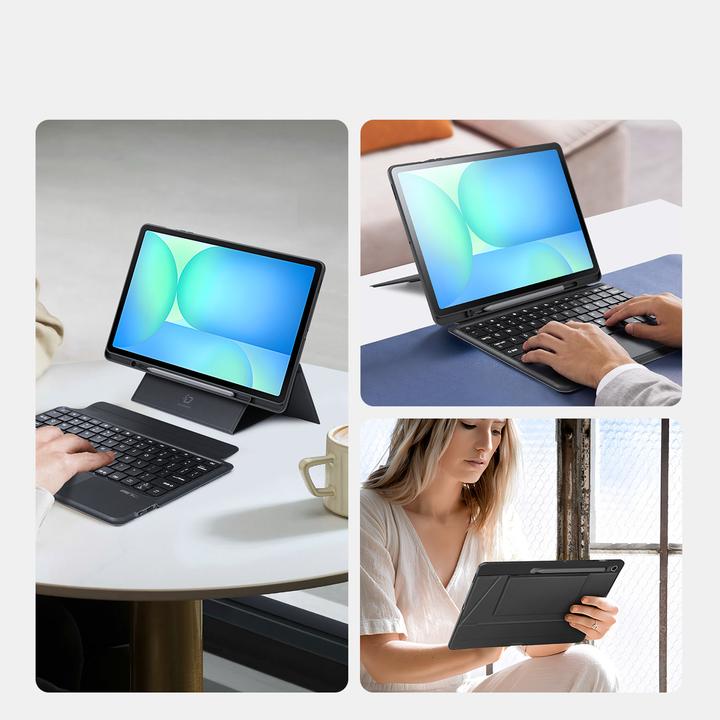 Actual product image OEM Book case DUX DUCIS case DK foldable with Wireless Keyboard for SAMSUNG Tab S10 FE Plus black (DE)
