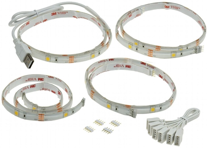 Actual product image König Design LED Stripe Set TV Backlight USB, 4x 50cm, warm white 3000K TV Ambient (40 cm, Indoor)