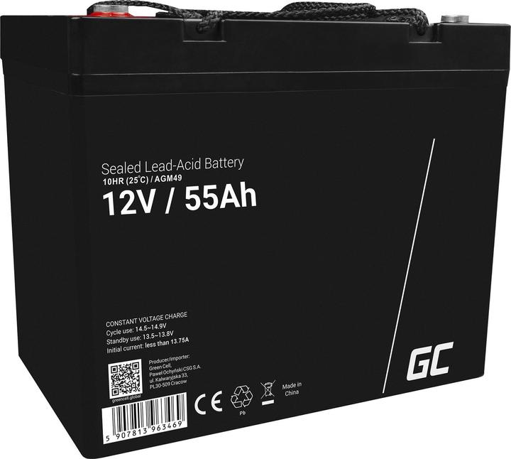 Produktbild GreenCell AGM Battery Lead Acid 12V 55Ah Maintenance Free for boat and - Batterie - 55.000 (12 V, 55 Ah)