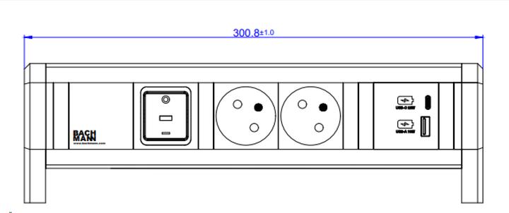 Actual product image Bachmann BACH socket strip (2 x, CEE 7/3, CEE 7/5)