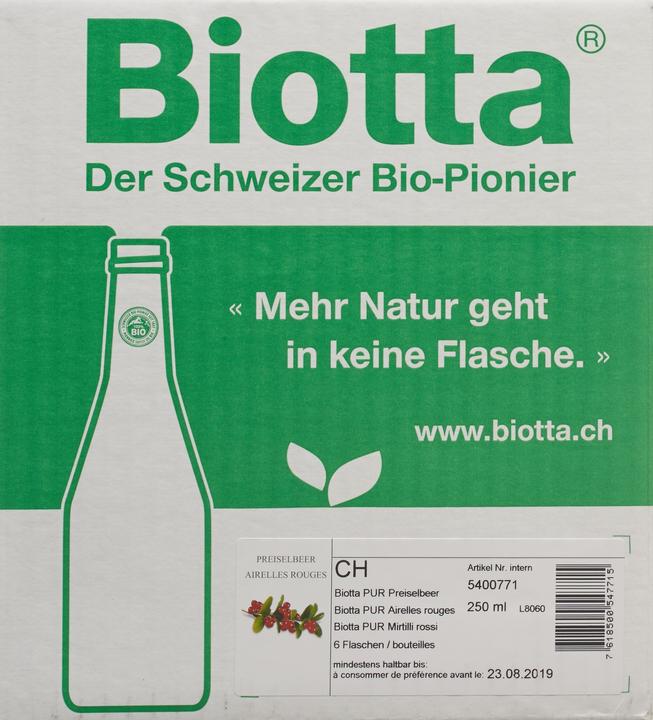 Image du produit Biotta Airelle rouge Pur Bio (6 x 25 cl)