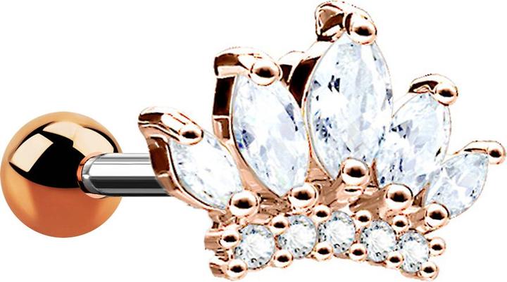 Image du produit Star Piercing Micro Barbell rosegold Diadem (Laiton, Acier chirurgical 316L)