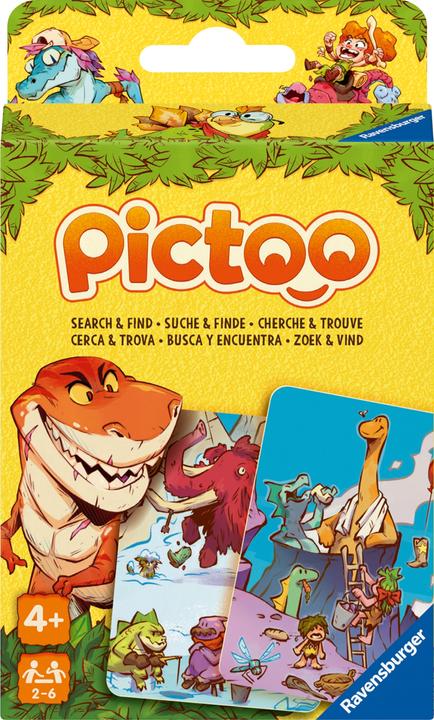 Productafbeelding Ravensburger 23479 - Pictoo Dino Kaartspel - Snel kaartzoekspel voor kinderen vanaf 4 jaar (Engels, Spaans, Italiaans, Nederlands, Duits, Frans, Portugees)