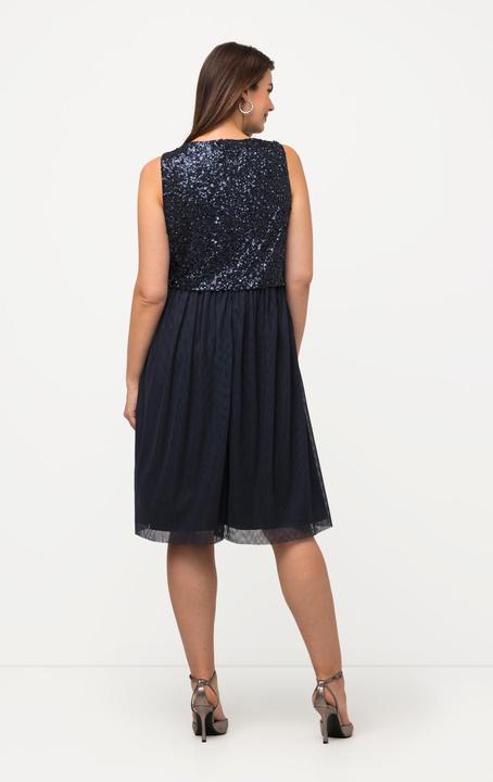 Immagine prodotto Ulla Popken Abito midi smanicato con paillettes e scollo a V (50, 52)