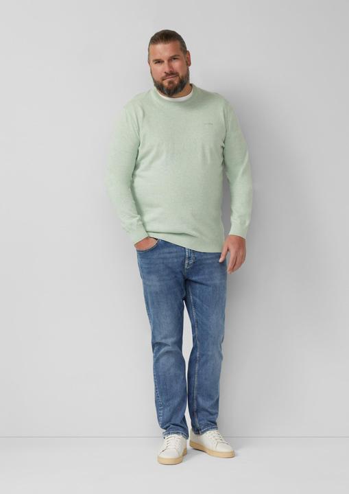 Produktbild s.Oliver Strickpullover Strickpullover mit Logo-Stickerei (4XL)