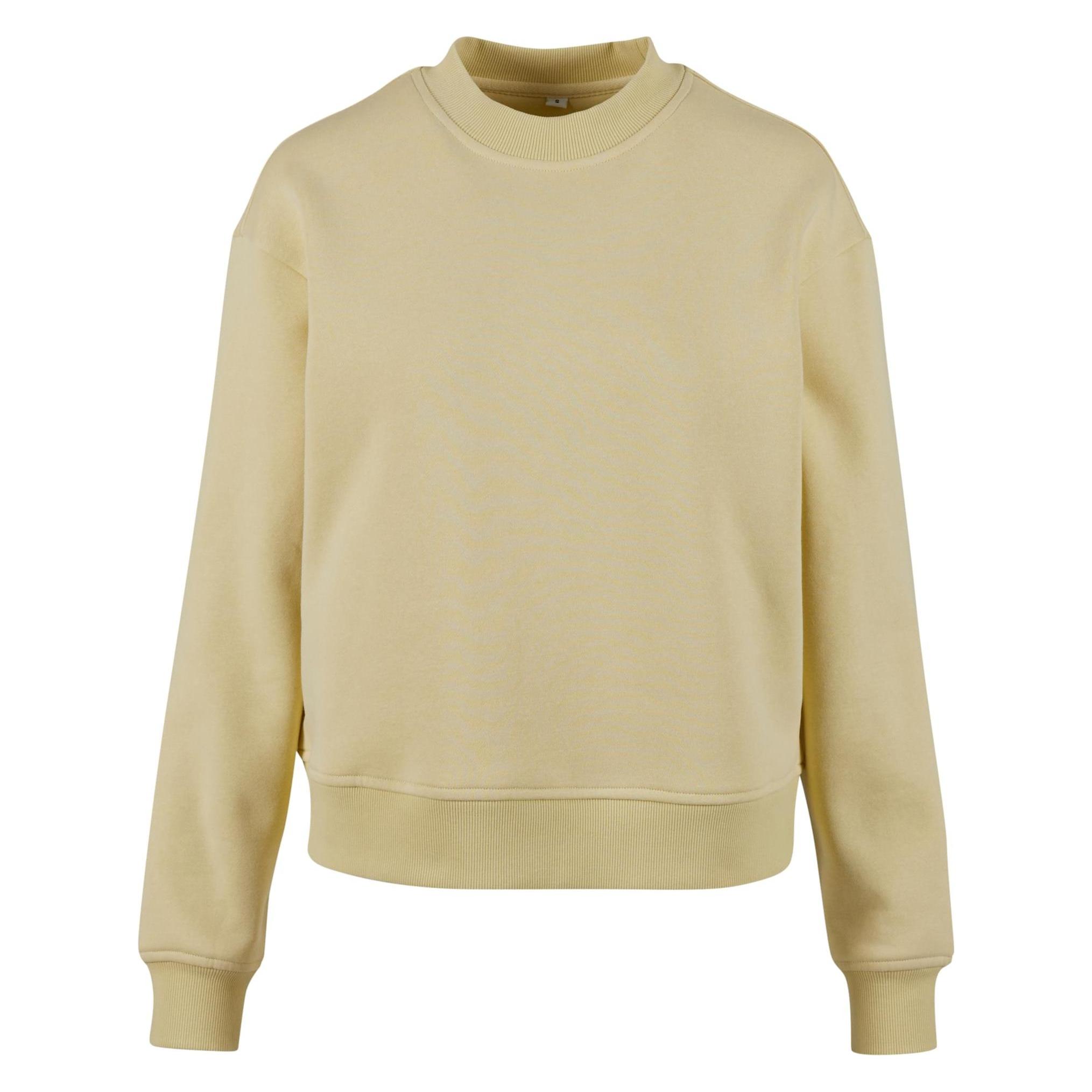 Build Your Brand, Damen, Pullover, Ladies Oversized Crewneck Sweatshirt, Gelb, (4XL)