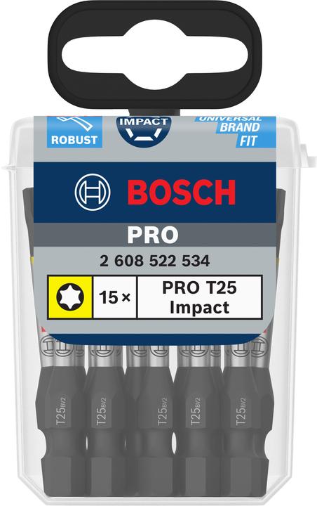 Actual product image Bosch Professional Zubehör PRO Torx Impact Bit, T25, 55 mm, 15 pcs.