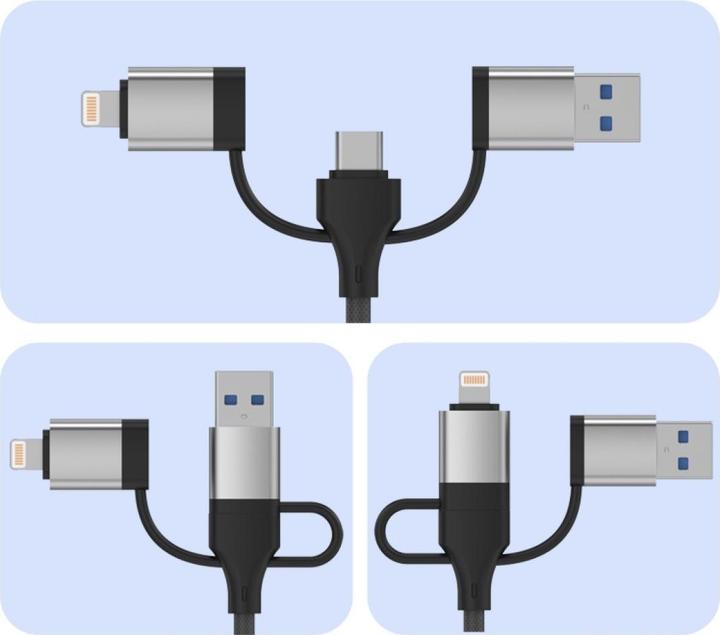 Image du produit PowerGuard All-for-All USB-C, UBS-A & Lightning Audio & Photo Camera Cardreader (Lightning, USB-A, USB-C, Jack 3.5mm, USB-A)
