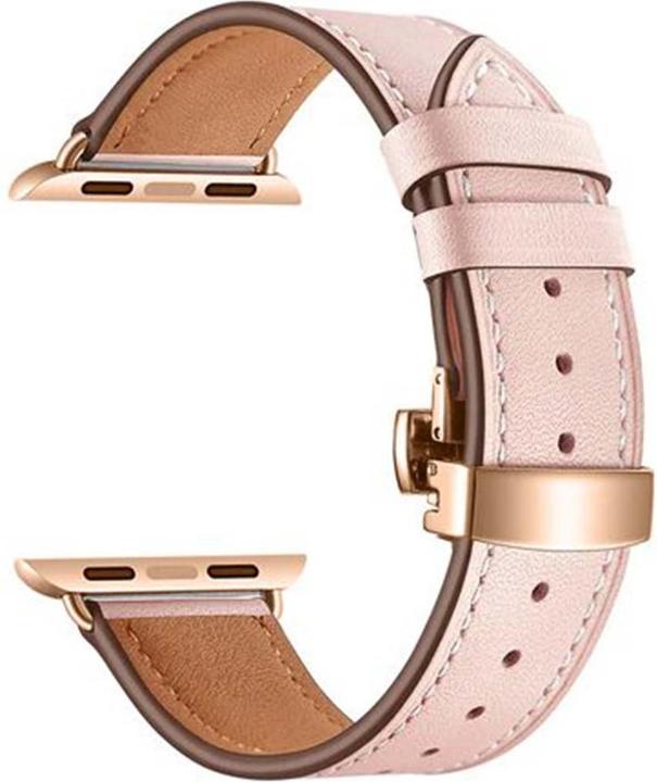 Actual product image EKO Watch strap genuine leather with folding clasp pink (22 mm, Genuine leather)