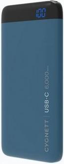 Actual product image Cygnett ChargeUp Pro 6000 mAh 15W USB-C Powerbank - Teal (6000 mAh, 15 W, 22.20 Wh)