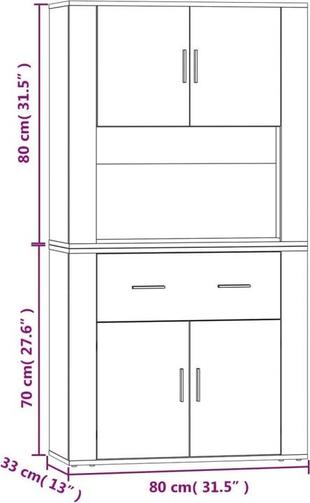 Image du produit vidaXL Highboard (80 x 33 x 70 cm)