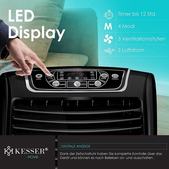 Actual product image Kesser 4in1 Mobile Air Conditioner Black/Silver