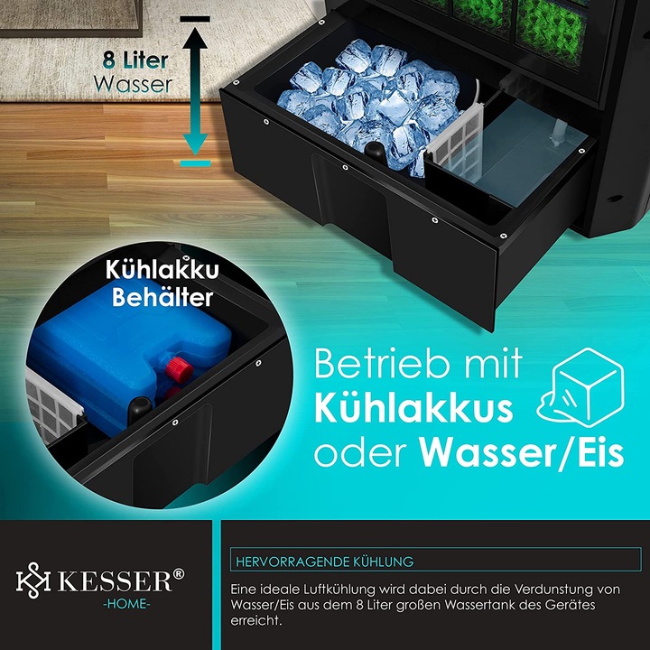 Actual product image Kesser 4in1 Mobile Air Conditioner Black/Silver