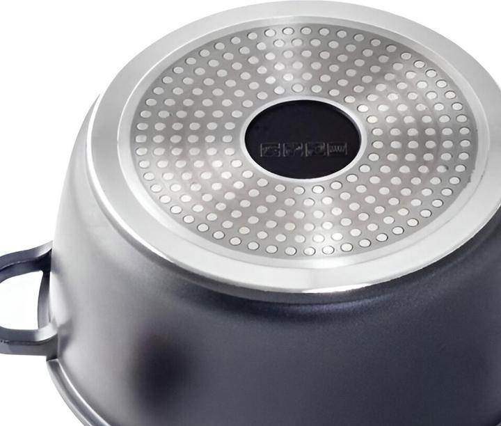 Actual product image Cheffinger Marble-coated pot with glass lid - 24 cm (24 cm, Roman pot, Aluminium)