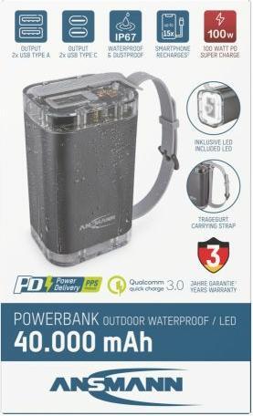 Productafbeelding Ansmann PB4100 (40000 mAh, 100 W, 148 Wh)