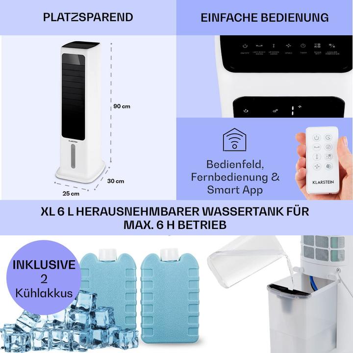 Produktbild Klarstein Klimaanlage Smart ohne Abluftschlauch, Weiss